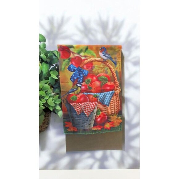 Harvest Apple Basket Fall House Flag 40" x 28" Briarwood Lane - Picture 4 of 4